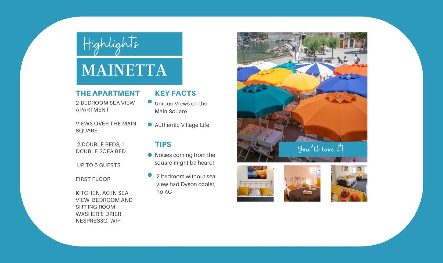 Mainetta Sea View Apartment With Ac เวอนาซซา ภายนอก รูปภาพ